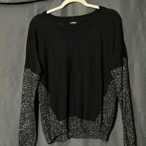 Black with silver glitter details sweater